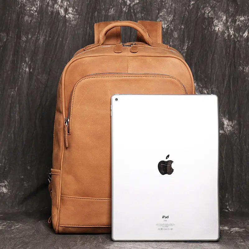 Vintage Simple Men's Genuine Leather Backpack 2022 New Cowhide Outdoor Travel Backpack Large Capacity Computer Bag