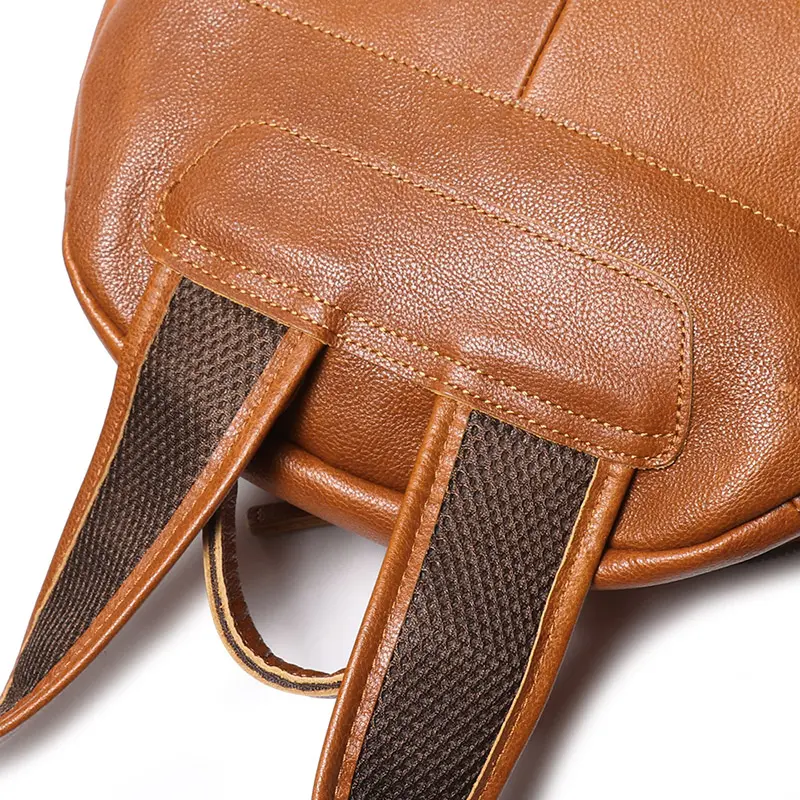 Men's Leather Backpack Travel Satchel Shoulder Bags Unisex College School Bags 14 Inch Laptop Bag Women's Sports Backpacks