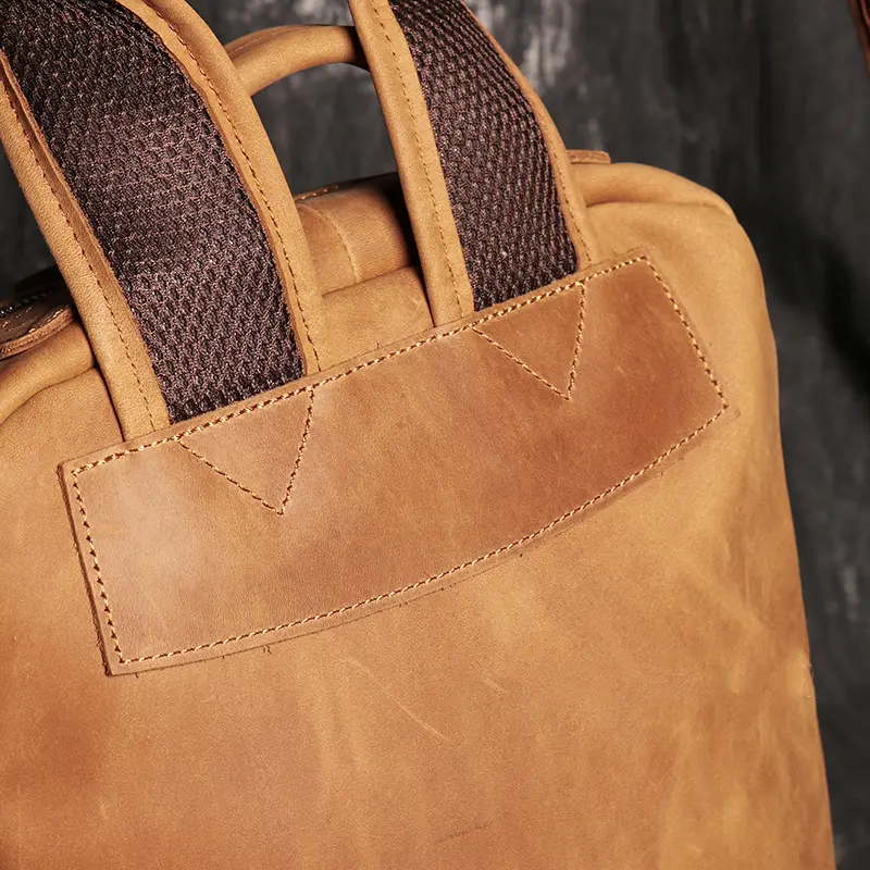 Vintage Simple Men's Genuine Leather Backpack 2022 New Cowhide Outdoor Travel Backpack Large Capacity Computer Bag