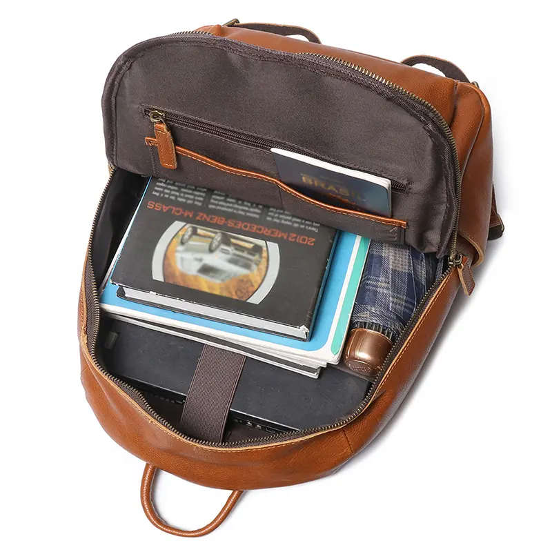 Men's Leather Backpack Travel Satchel Shoulder Bags Unisex College School Bags 14 Inch Laptop Bag Women's Sports Backpacks