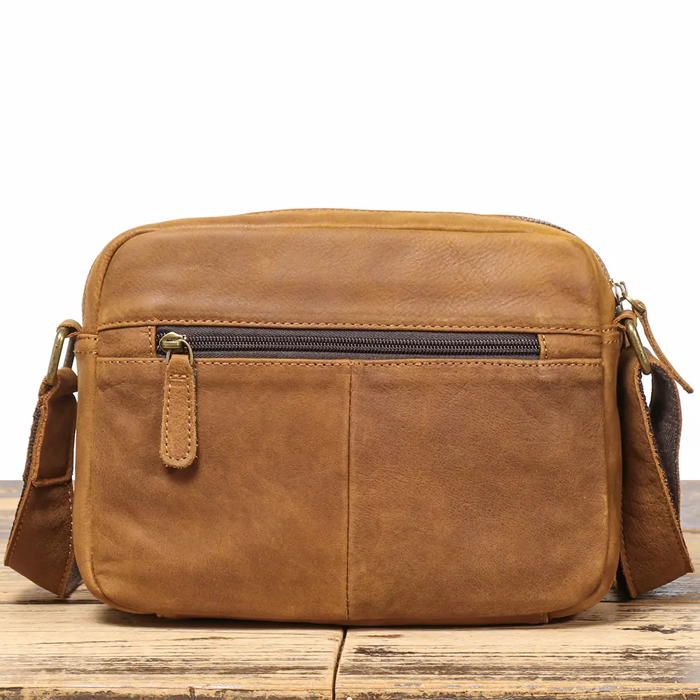 New Genuine Leather Men's Suede Single Shoulder Bag, First Layer Cowhide Crossbody Casual Versatile Bag