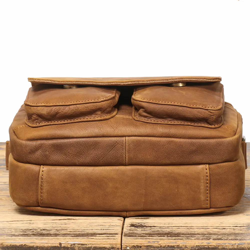 New Genuine Leather Men's Suede Single Shoulder Bag, First Layer Cowhide Crossbody Casual Versatile Bag