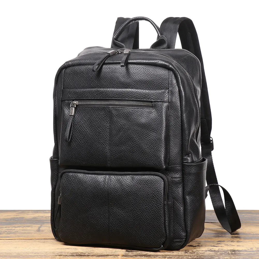 New Men's Genuine Leather Backpack, Business Travel Large Capacity Outdoor Travel Bag, Laptop Bag