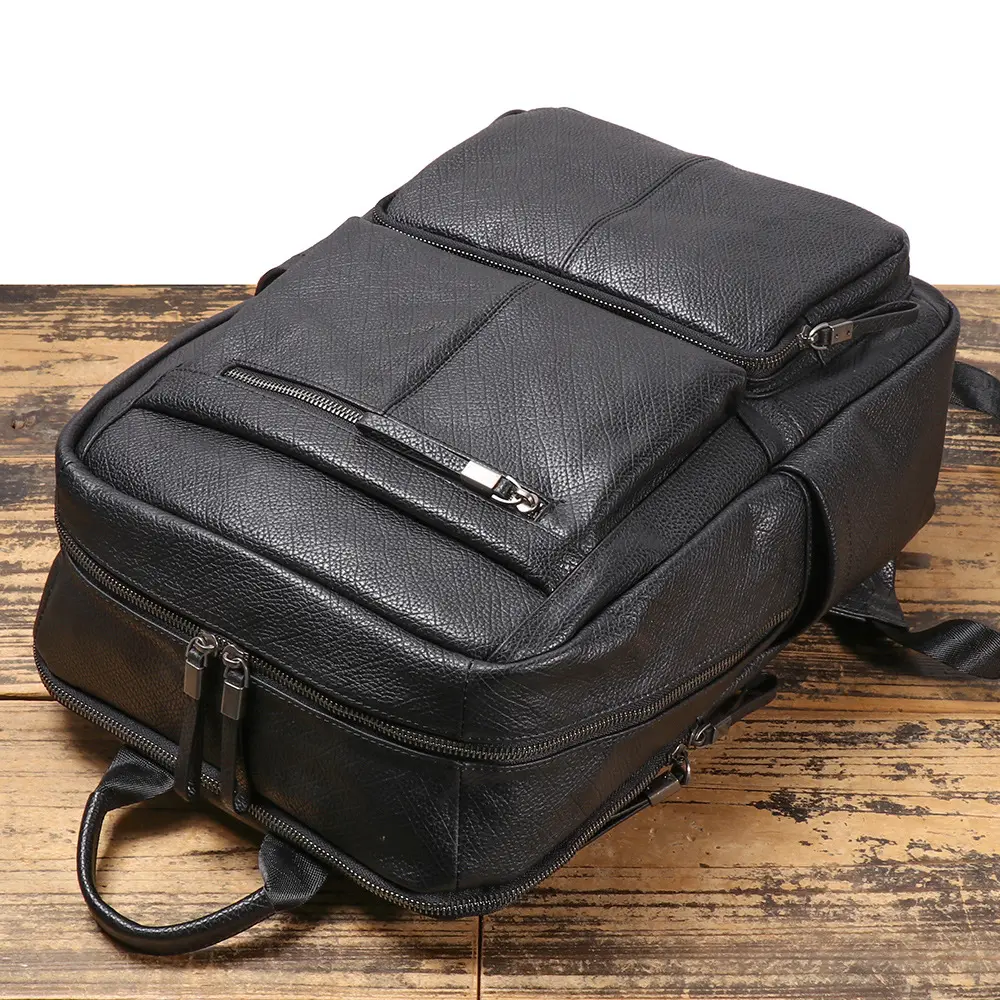 New Men's Genuine Leather Backpack, Business Travel Large Capacity Outdoor Travel Bag, Laptop Bag