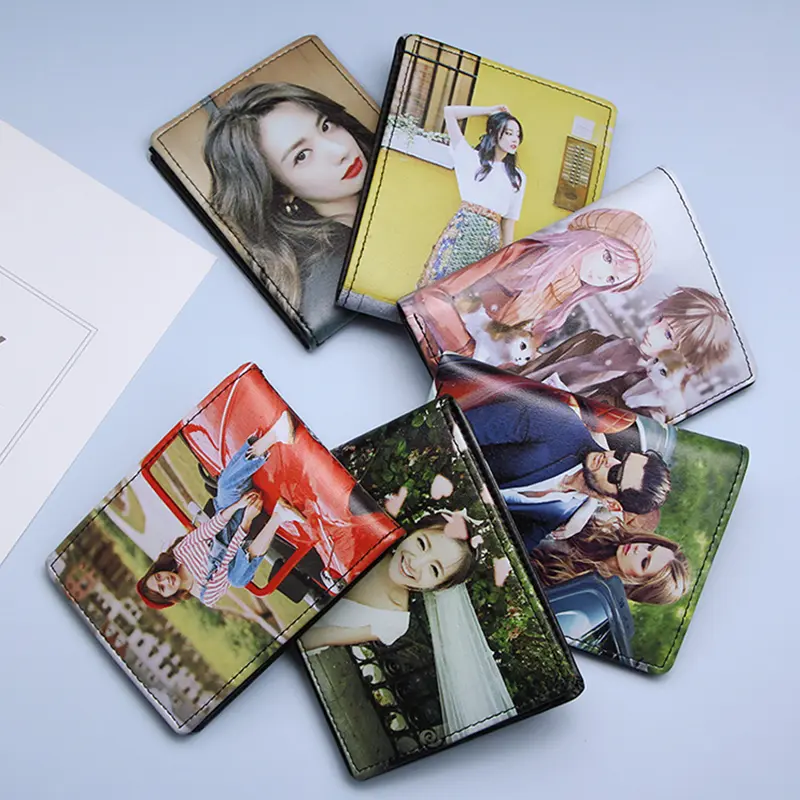 Personalized Wallets Men High Quality PU Leather for Him Print Two Photos Short Purse Custom Gift for Men Father's Day Groomsman