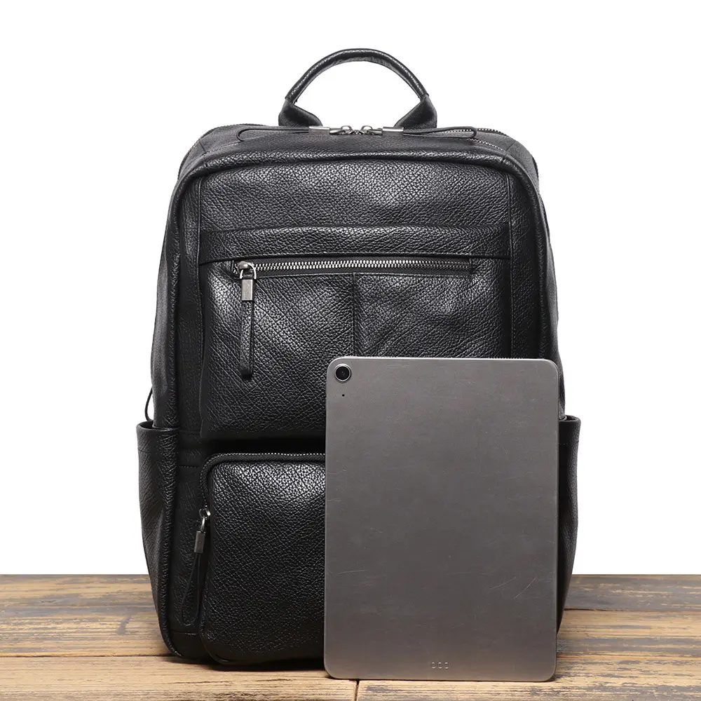 New Men's Genuine Leather Backpack, Business Travel Large Capacity Outdoor Travel Bag, Laptop Bag