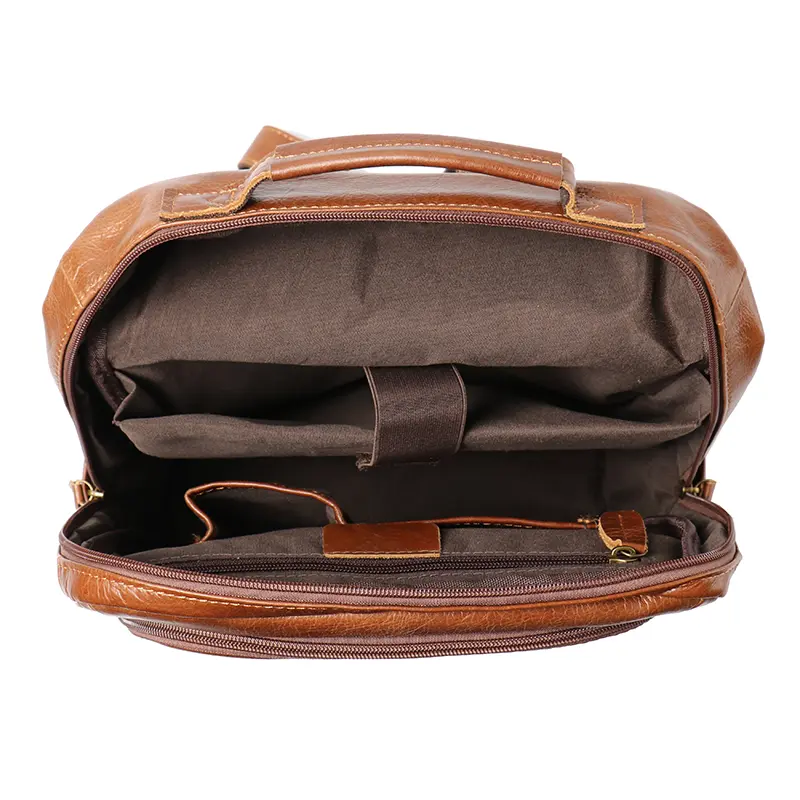Leathfocus Head Layer Cowhide Men's Shoulder Bag Leather Satchel 15 Inch Laptop Bag Retro Classic Ladies Travel Backpacks