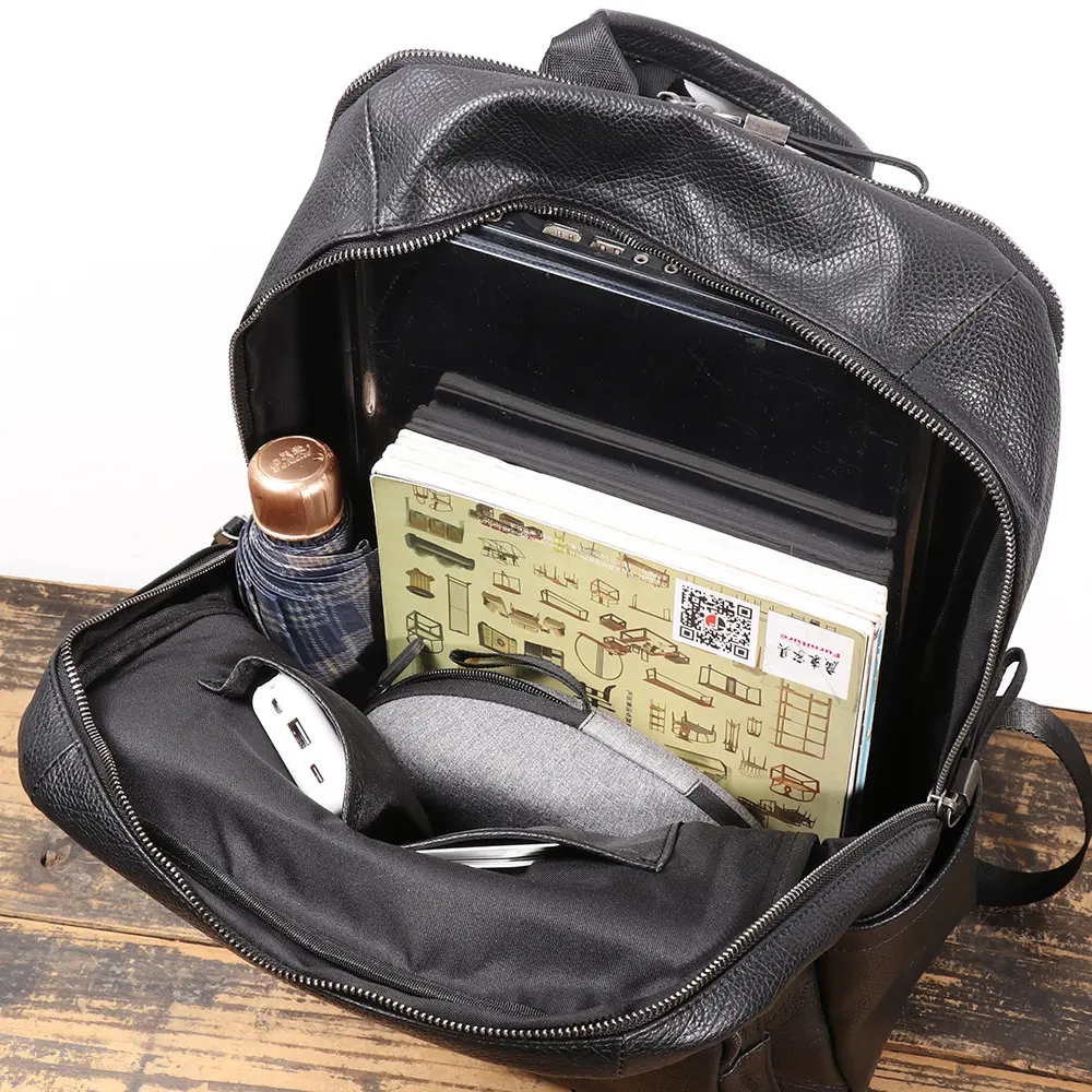 New Men's Genuine Leather Backpack, Business Travel Large Capacity Outdoor Travel Bag, Laptop Bag