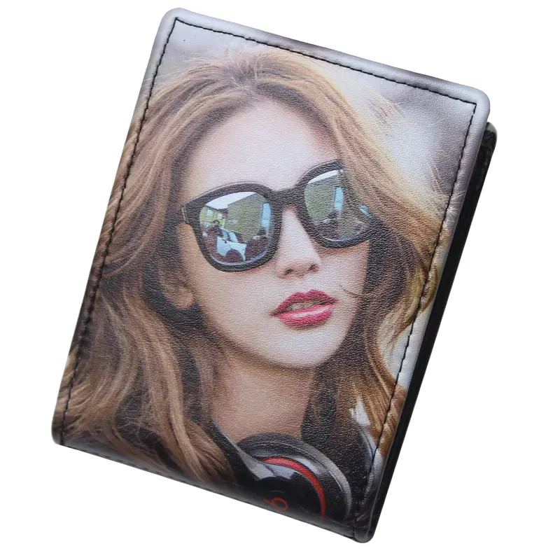 Personalized Wallets Men High Quality PU Leather for Him Print Two Photos Short Purse Custom Gift for Men Father's Day Groomsman