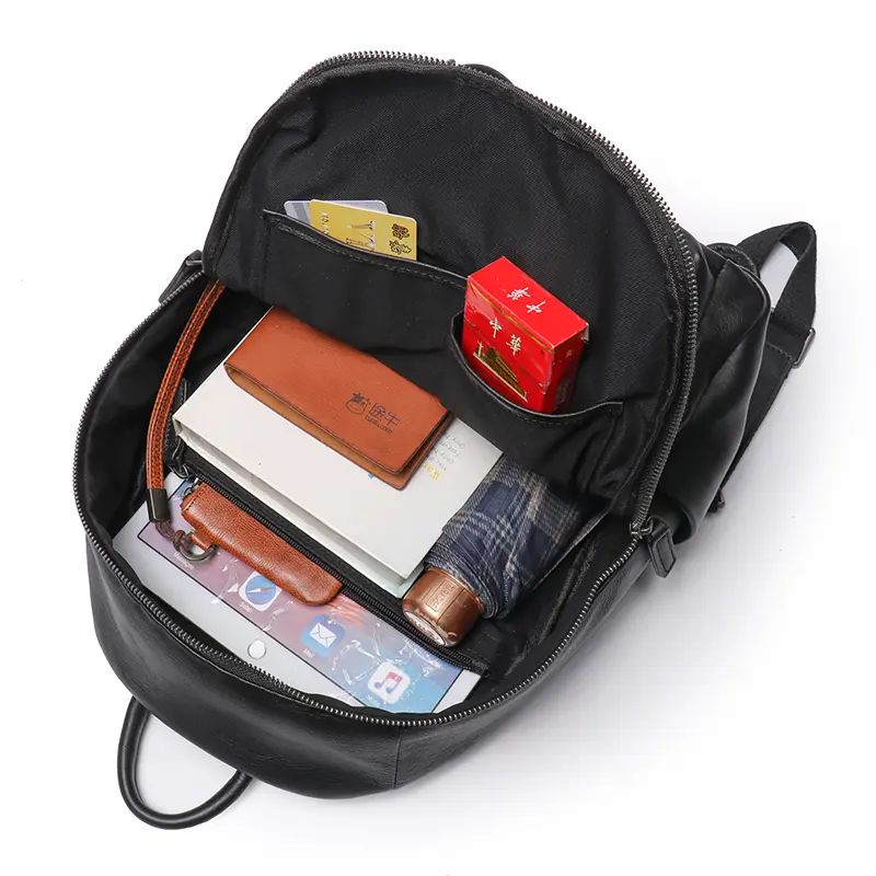 LEATHFOCUS Retro Genuine Leather Men's Backpack Handmade Classic Schoolbag Women's Sports Storage Bag Leisure Backpack