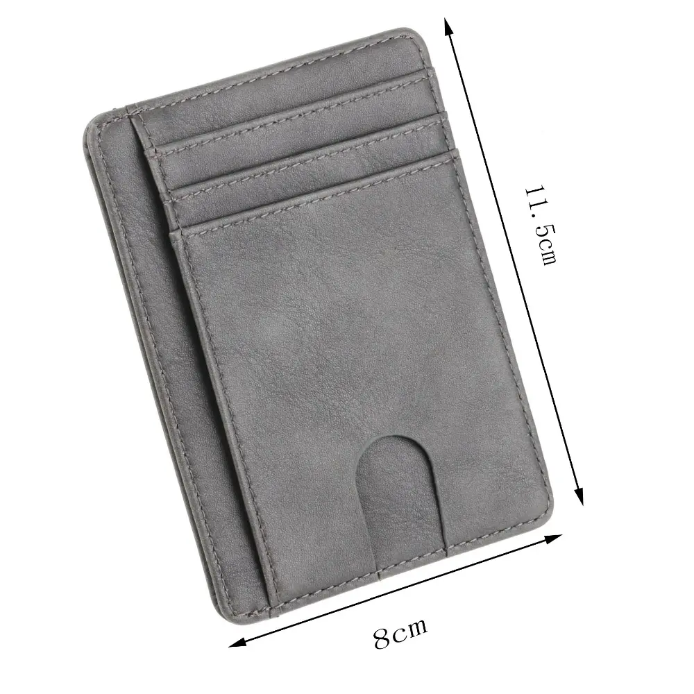 New RFID Blocking Men's Leather Wallet Slim Credit Card Holder Business Male Portable Mini Travel Purse For Man