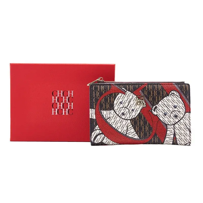 Original Design Women's Cartoon Long Wallet Classic  PVC Material Fashion Simple Light Luxury All-match Carolina Herrera