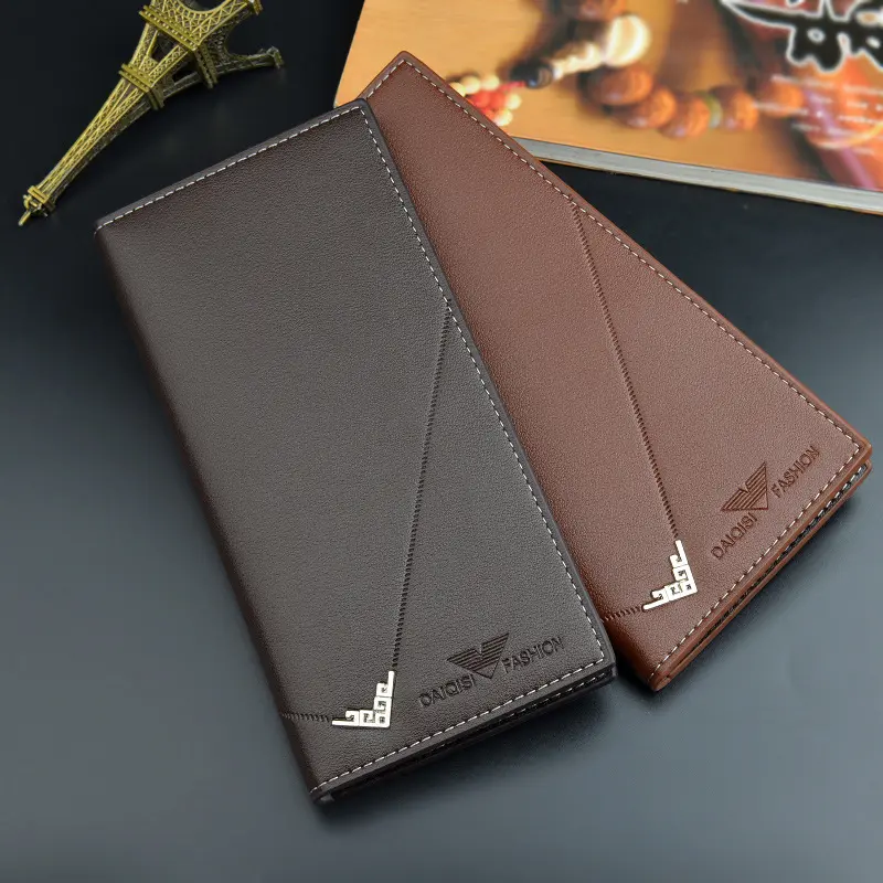 NEW Men Luxury PU Leather Wallet ID Credit Bank Card Holder Purse Checkbook Money Long Clutch Bifold Male Standard Wallets