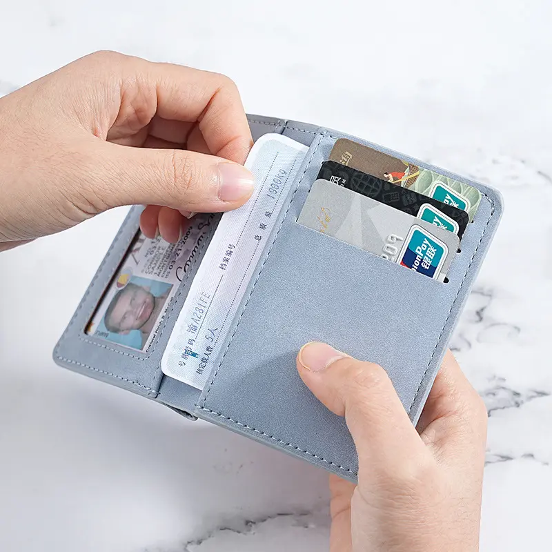 Card bag Male ultra-thin mini small wallet Multifunctional driver's license leather case Multi-card position Anti-degaussing cer