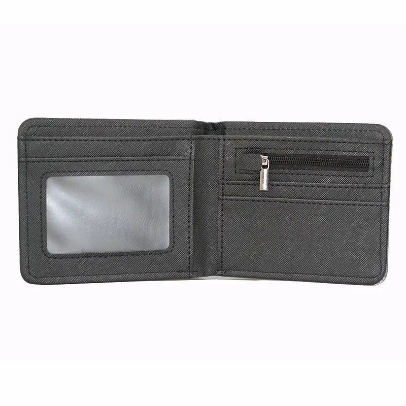 USA Flag Design Wallet PU Leather Short Purse with Zipper Coin Pocket