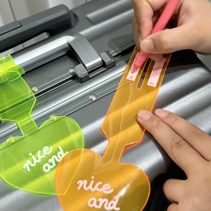 Soft PVC Color Luggage Tag Heart Travel Tags Suitcase Name Tag Anti Lost Luggage Tags Airplane Labels Holiday Travel Accessories
