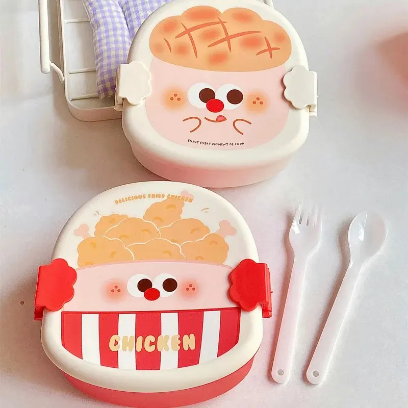 Cute Lunch Box For Kids Compartments Lunchbox Children Kid School Outdoor Camping Picnic French Fries Food Container Portable