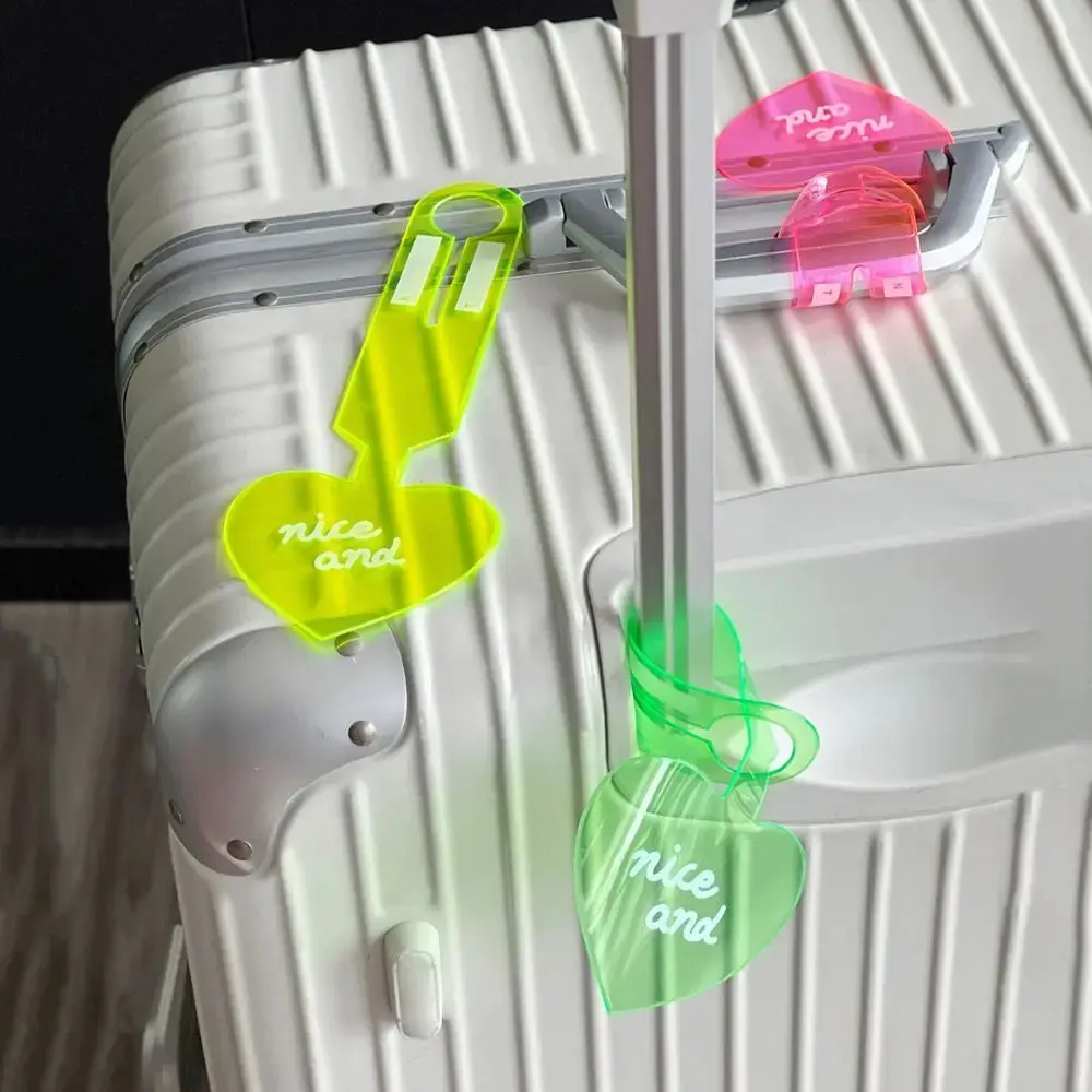 Soft PVC Color Luggage Tag Heart Travel Tags Suitcase Name Tag Anti Lost Luggage Tags Airplane Labels Holiday Travel Accessories