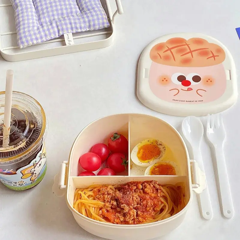 Cute Lunch Box For Kids Compartments Lunchbox Children Kid School Outdoor Camping Picnic French Fries Food Container Portable