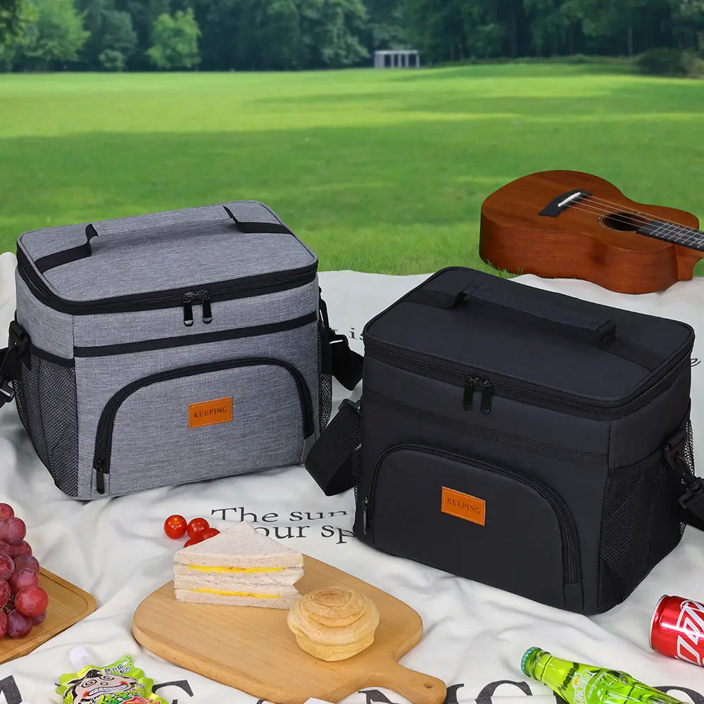 15L Picnic Bag Insulated Lunch Box Soft Cooler Cooling Tote for Adult Men Women Lunch Bag Office Outdoor Camping Picnic Beach