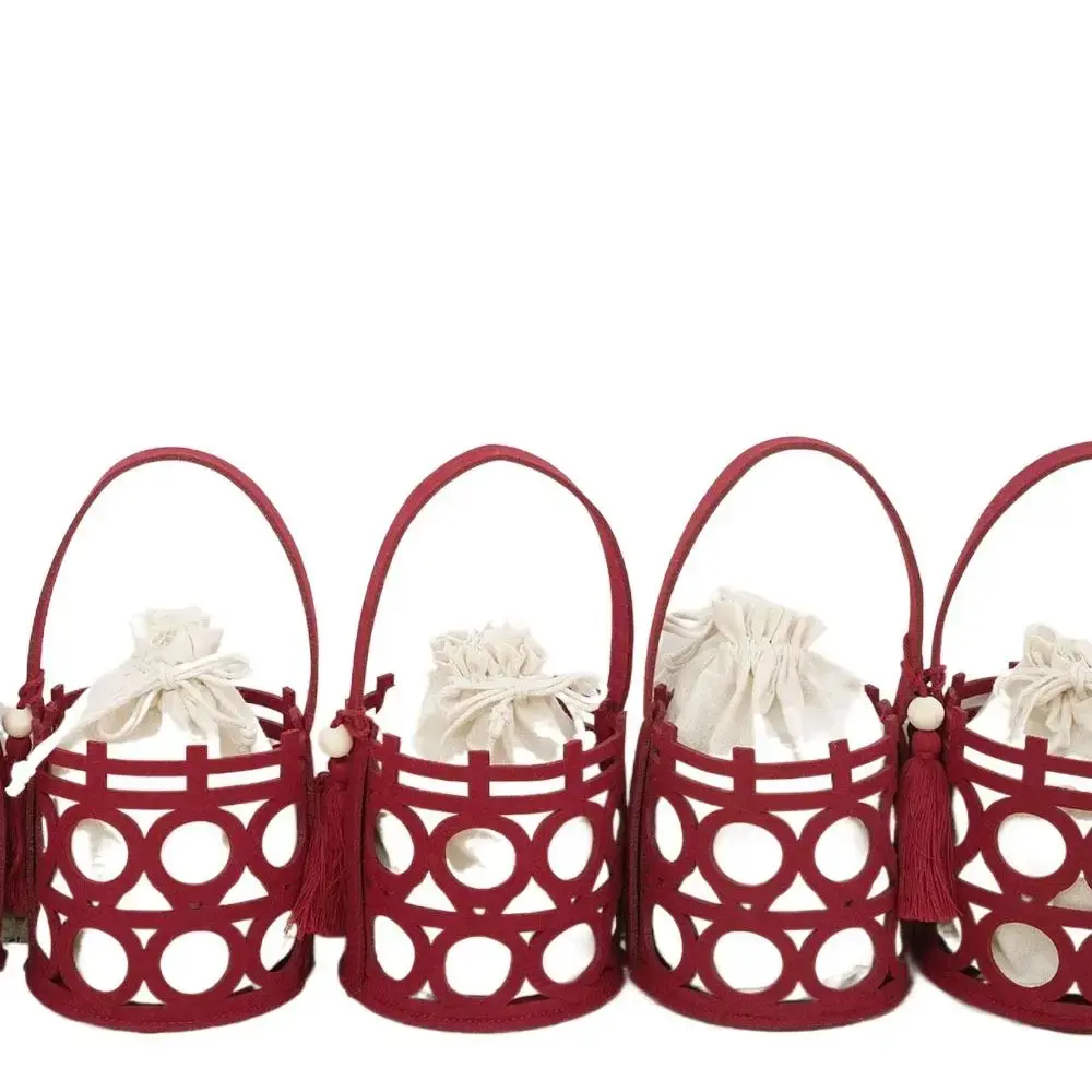 Hollow Portable Wedding Handbag Bride and Groom Organizer Party Supplies Package Bag Candy Bag Wedding-favor Gift Handle Bag