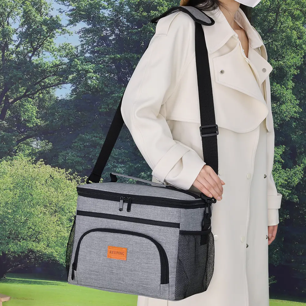 15L Picnic Bag Insulated Lunch Box Soft Cooler Cooling Tote for Adult Men Women Lunch Bag Office Outdoor Camping Picnic Beach