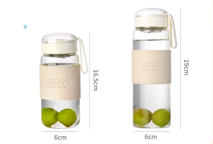 Japanese Style Fashion Glass Bottle 480ml wtaer Bottle With Tea Infuser Insulation Sleeve High Temperature Drinking Bottles Milk