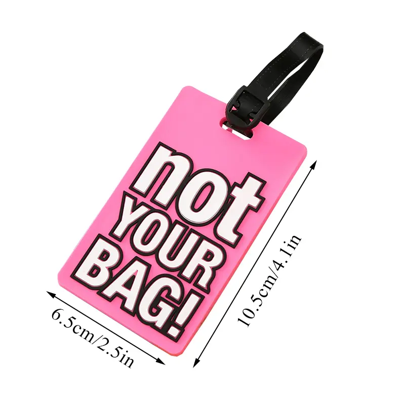 Creative Letter "Not Your Bag" Cute Travel Accessories Luggage Tags Suitcase Cartoon Style Fashion Silicon Portable Travel Label