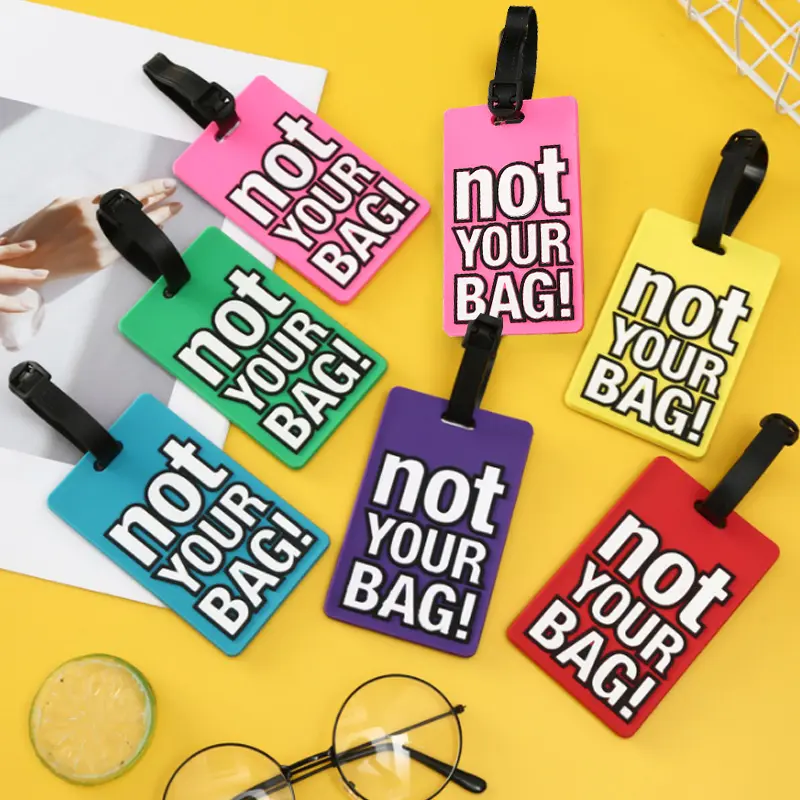Creative Letter "Not Your Bag" Cute Travel Accessories Luggage Tags Suitcase Cartoon Style Fashion Silicon Portable Travel Label