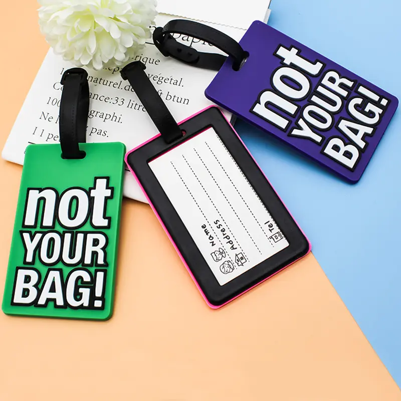 Creative Letter "Not Your Bag" Cute Travel Accessories Luggage Tags Suitcase Cartoon Style Fashion Silicon Portable Travel Label