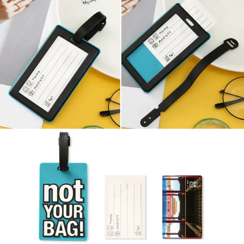 Creative Letter "Not Your Bag" Cute Travel Accessories Luggage Tags Suitcase Cartoon Style Fashion Silicon Portable Travel Label