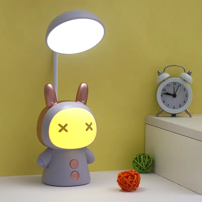 Portable Cute Desk Lamp Usb Rechargeable Dimmable Study Table Lamp Bedside Led Night Light for Reading Work Kids Birthday Gift