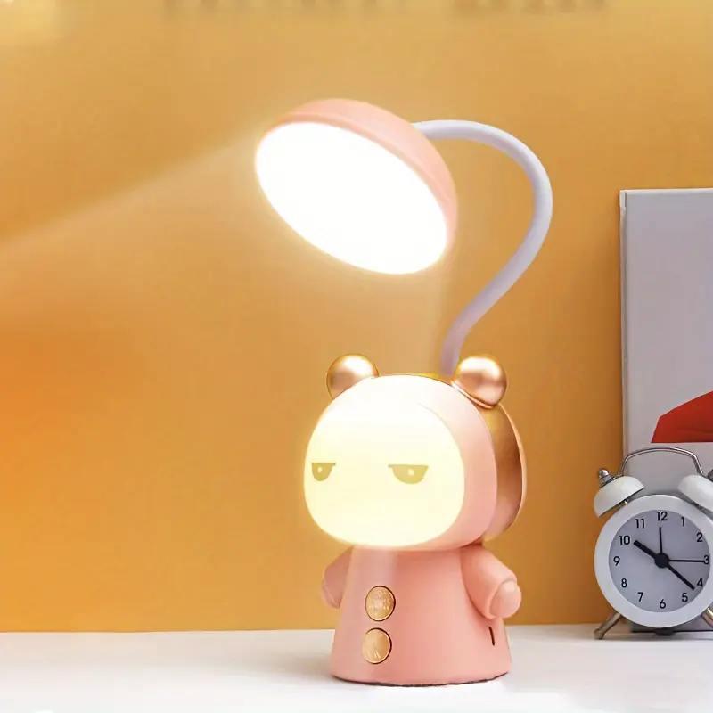 Portable Cute Desk Lamp Usb Rechargeable Dimmable Study Table Lamp Bedside Led Night Light for Reading Work Kids Birthday Gift