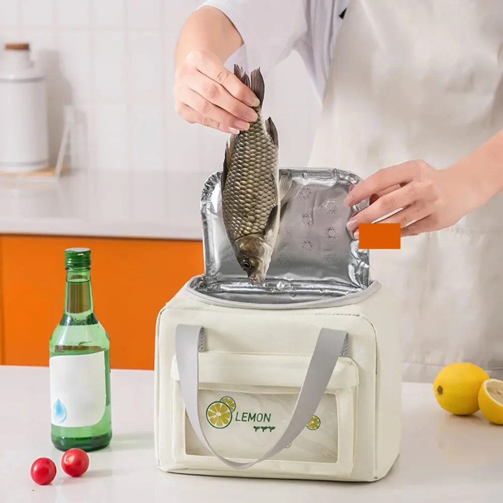 Thermal Lunch Bags Portable Oxford Fresh Cooler Pouch for Office Student Convenient Lunch Box Tote  Food Container Bag