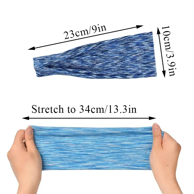 6pcs Sweatband for Men Women Elastic Sport Hairbands Head Band Yoga Headbands Headwear Headwrap Sports Workout Hair Accessories