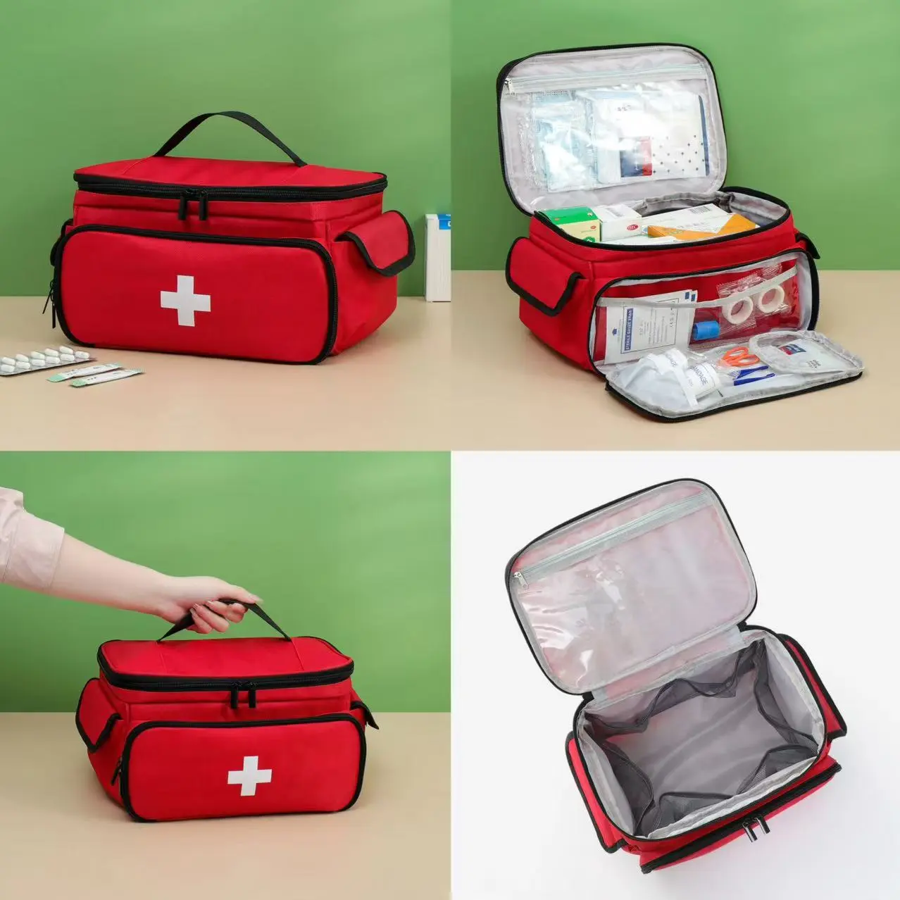 Large-Capacity Portable First Aid Kit Travel Medicine And Medication Storage Bag Oxford Cloth Organizer Box Emergency Survival