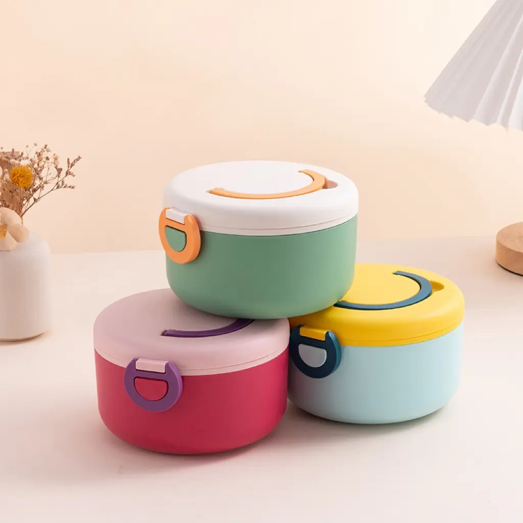 Cute Smile Thermal Lunch Box For Kids Adults Portable Microwave Bento Box Leak Proof Food Container