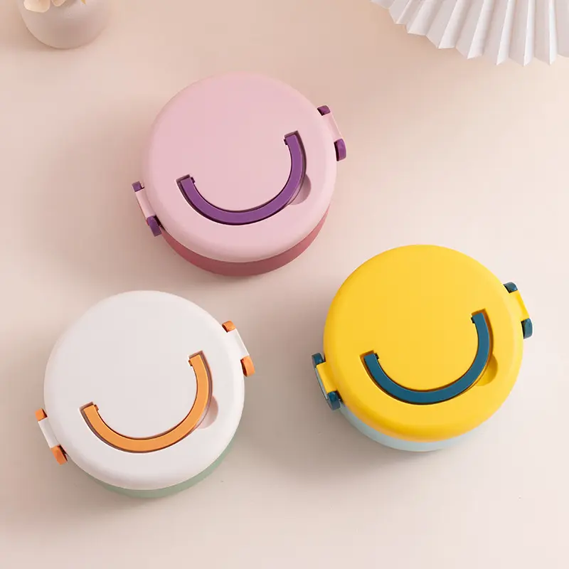Cute Smile Thermal Lunch Box For Kids Adults Portable Microwave Bento Box Leak Proof Food Container