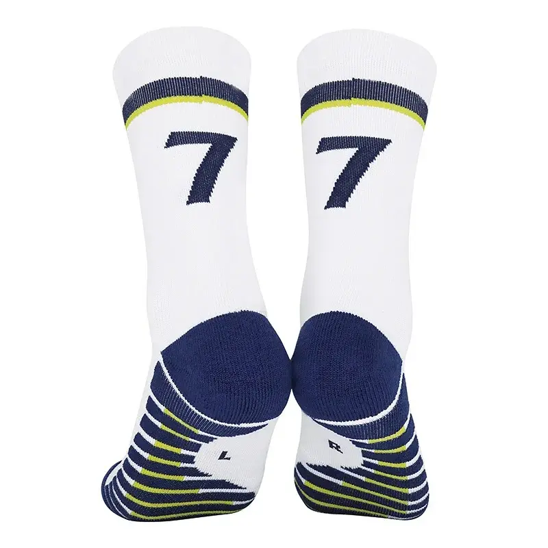 Blue Yellow Number 10# 7# Kids Soccer Socks Men's Football Sports Short Socks Outdoor Running Fast-drying Breathable Non-Slip