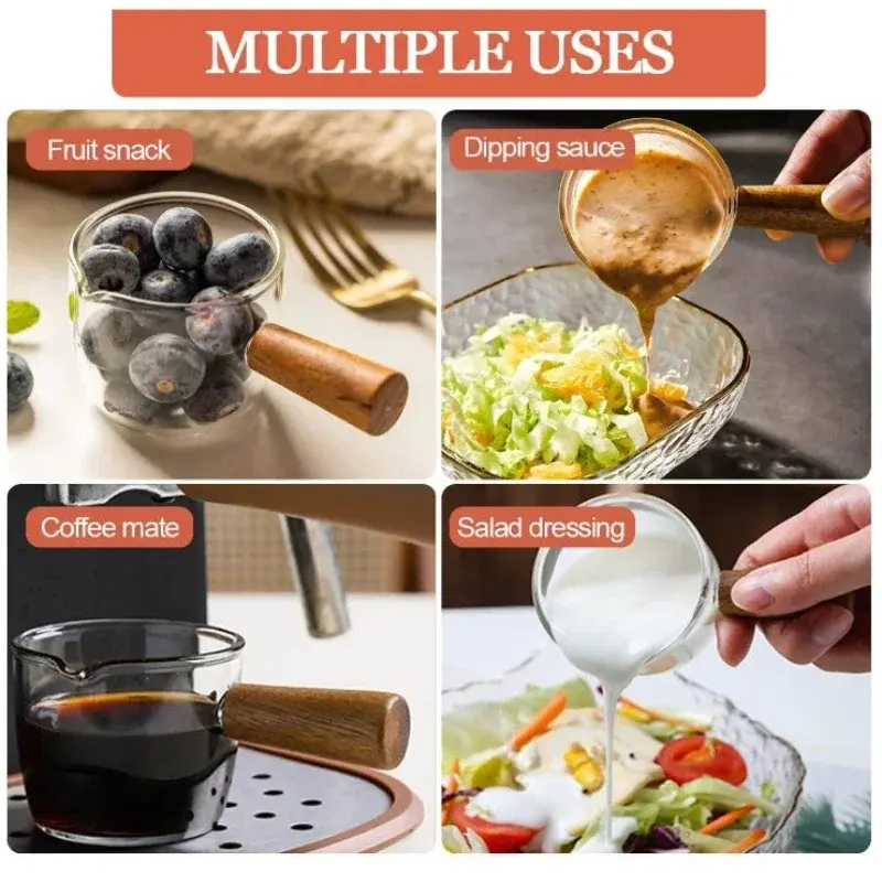 100ml Heat-resisting Glass Espresso Measuring Cup Double/Single Mouth Glass Milk Jug With Handle Glass Scale Measure Mugs