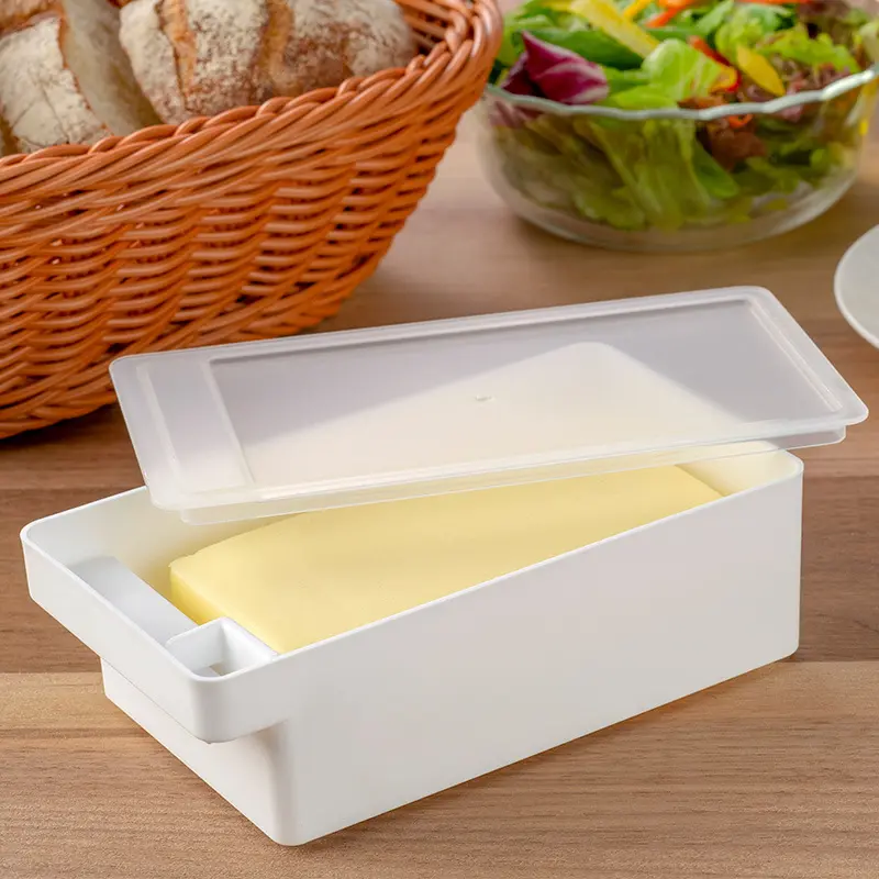 Japanese Butter Cutting Box Butter Cutter Refrigerator Crisper Cheese Container Storage Seal with Lid Butter Splitting Box