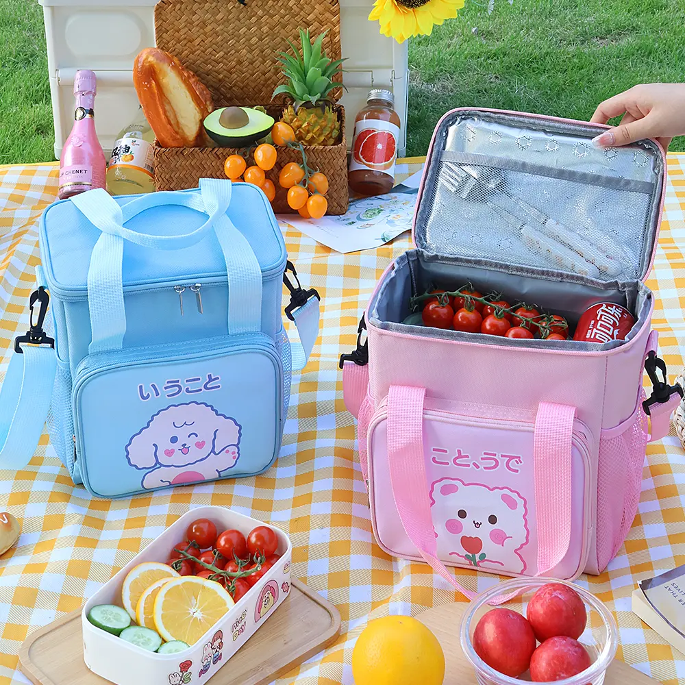 High Capacity Insulated Thick Aluminum Foil Lunch Box Bag Portable Student Cartoon Style Cartoon Cute Style Food Lunch Package
