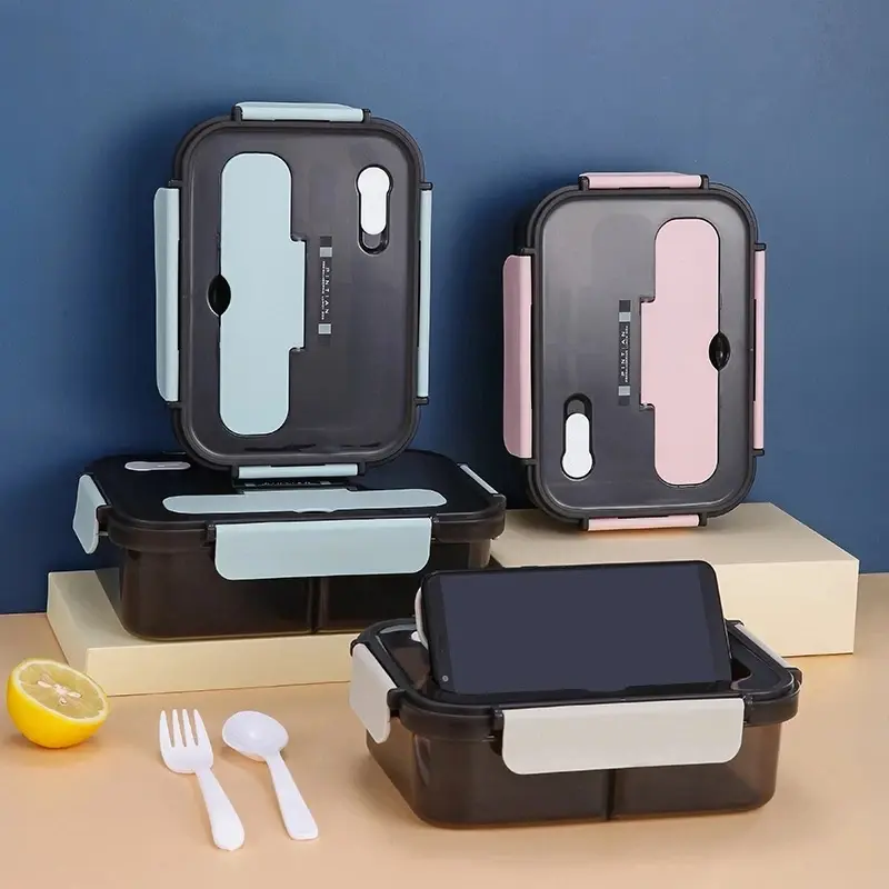 Transparent Lunch Box For Kids Food Storage Container With Lids Leak-Proof Microwave Food Warmer Snacks Bento Box Japanese Style