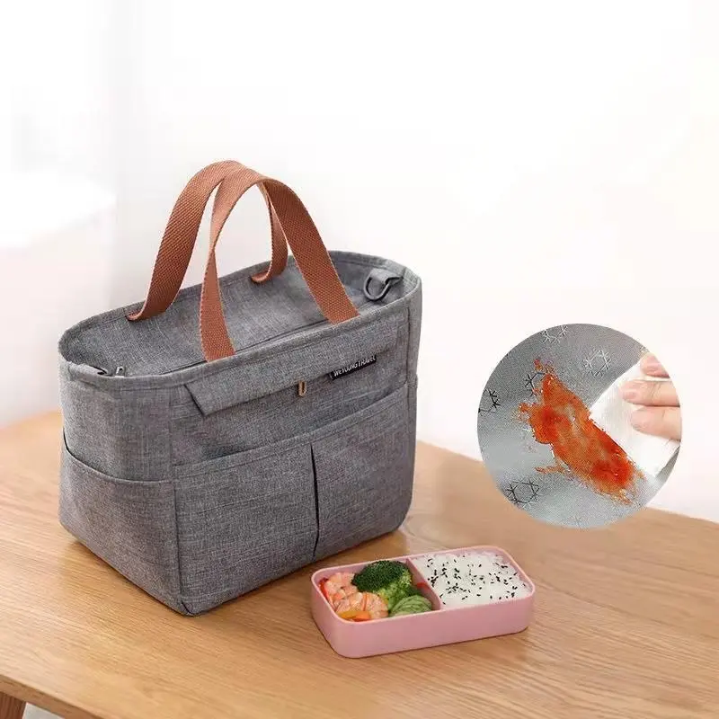 Portable Lunch Box Insulated Thermal Bag Picnic Food Cooler Pouch Large Capacity Shoulder Bento Storage Bags for Women Children