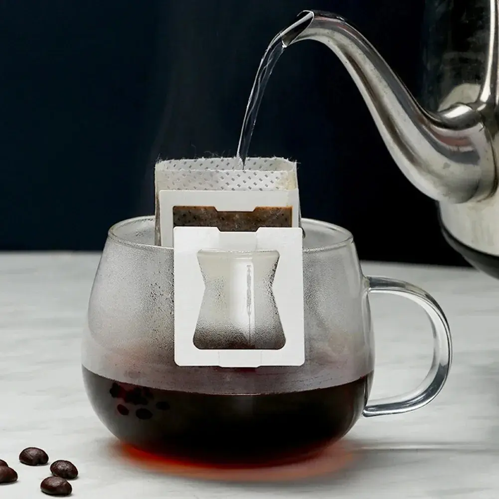 200Pcs Hanging Ear Coffee Filter Paper Disposable Drip Coffee Bags Portable Coffee Strainer for Home Camping Coffee Accessories