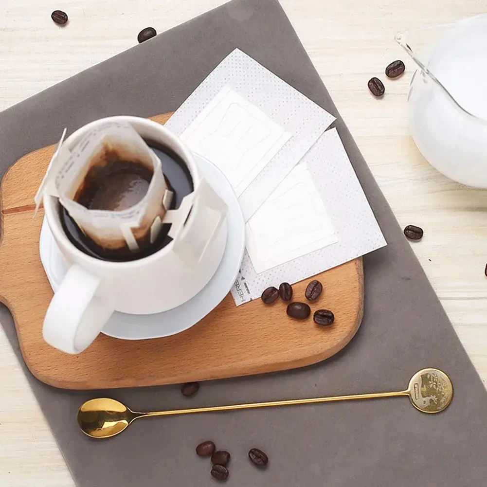 200Pcs Hanging Ear Coffee Filter Paper Disposable Drip Coffee Bags Portable Coffee Strainer for Home Camping Coffee Accessories