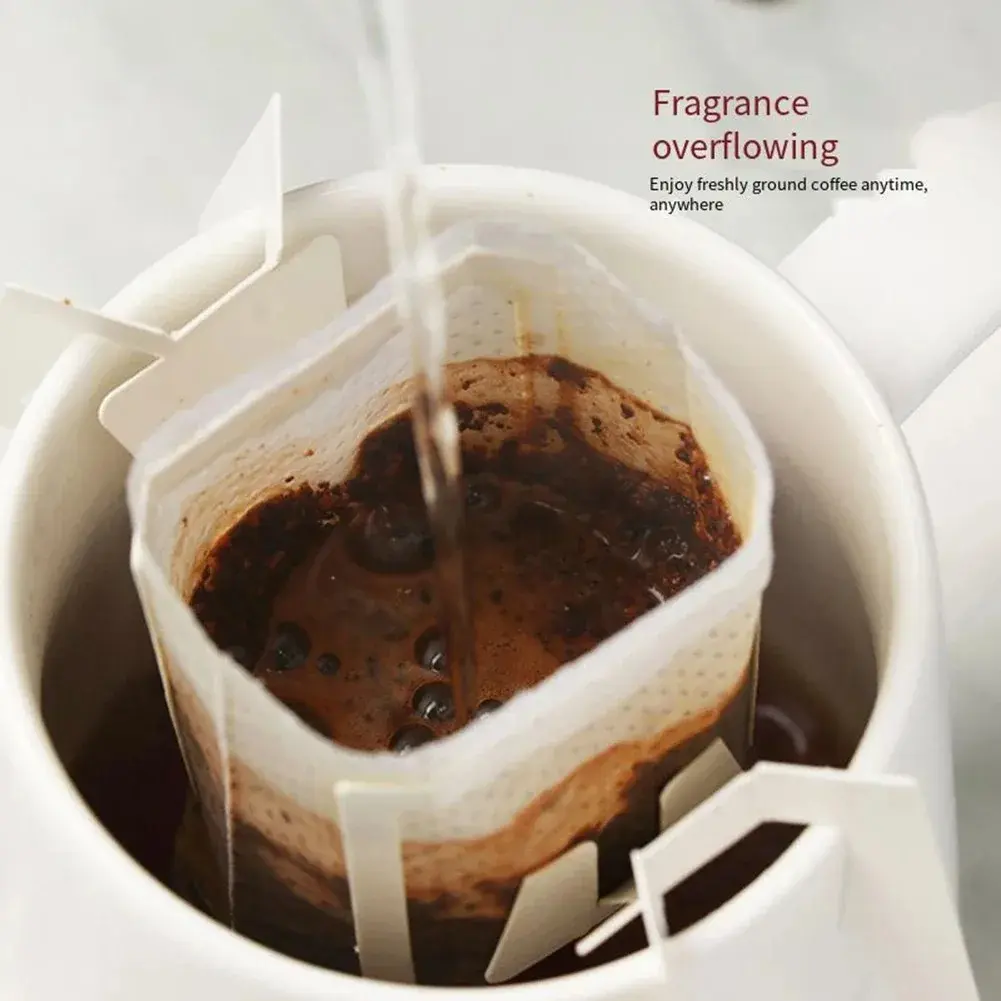200Pcs Hanging Ear Coffee Filter Paper Disposable Drip Coffee Bags Portable Coffee Strainer for Home Camping Coffee Accessories