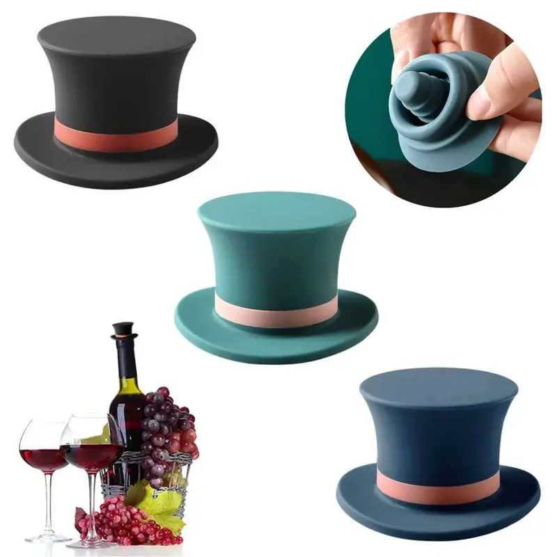 Magic Cap Red Wine Bottle Stopper Cover Leak-proof Silicone Bottle Cap Wine Stopper Seal Cork Bottle Closure Cap Kitchen Tools