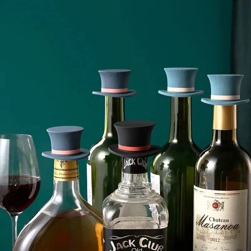Magic Cap Red Wine Bottle Stopper Cover Leak-proof Silicone Bottle Cap Wine Stopper Seal Cork Bottle Closure Cap Kitchen Tools