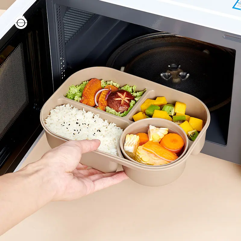 Compartment Lunch Box Plastic Portable Lunchbox Students Office Bento Box Microwave Food Containers with Chopsticks and Spoon